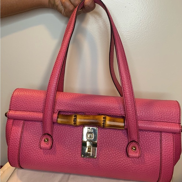 Gucci Handbags - NEW. GUCCI Bamboo hot pink leather.